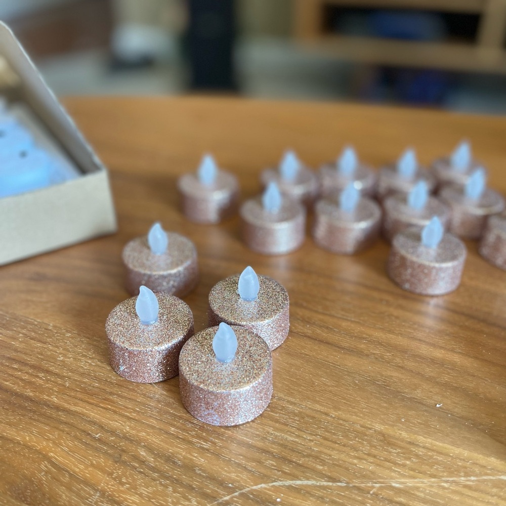 Glittery LED Tea Light Candles
